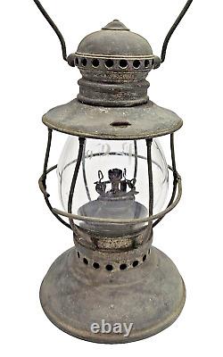 1800's PULLMAN CO. RAILROAD PRESENTATION LANTERN With ETCHED P. CO. CLEAR GLOBE