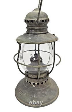 1800's PULLMAN CO. RAILROAD PRESENTATION LANTERN With ETCHED P. CO. CLEAR GLOBE