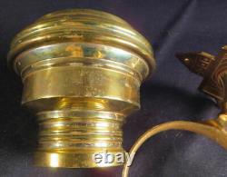 1880's Adams Westlake Fancy Brass Kerosene Oil Wall-Mount Railroad Lamp