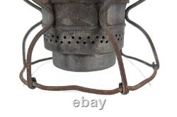 1890s Early Antique C&O Railroad Lantern with Acid Etched Red Globe