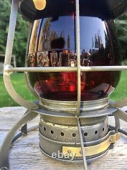 1897 PB&W Philadelphia Baltimore & Washington Railroad Lantern ARMSPEAR Red Cast