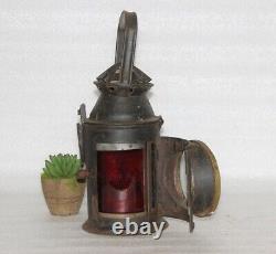 18th Centuries Vintage Railroad Lanterns, Old Indian Iron Lighting Lamps Decor