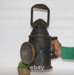 18th Centuries Vintage Railroad Lanterns, Old Indian Iron Lighting Lamps Decor