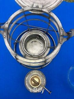 1913 N&W Norfolk & Western Railroad Lantern Armspear Clear Cast Corning Globe