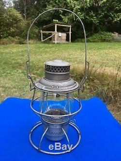 1913 WMRy Western Maryland Railroad Lantern A&W Reliable Clear Etched Ext. Base