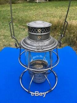 1913 WMRy Western Maryland Railroad Lantern A&W Reliable Clear Etched Ext. Base