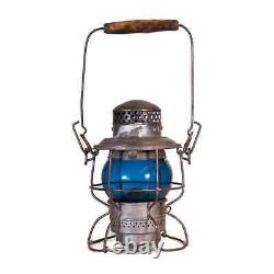 1920's Adlake Piper Canadian Pacific Railway Lantern with Blue Green Glass Lens