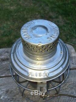 1920's FRISCO Railroad Lantern Handlan Red Acid Etched Globe ST. L. SF