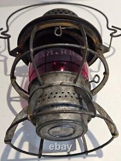 1920s B&M R. R. (Boston and Maine Railroad) DRESSEL RED GLOBE Railroad RR Lantern