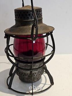 1920s B&M R. R. (Boston and Maine Railroad) DRESSEL RED GLOBE Railroad RR Lantern