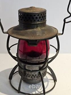 1920s B&M R. R. (Boston and Maine Railroad) DRESSEL RED GLOBE Railroad RR Lantern