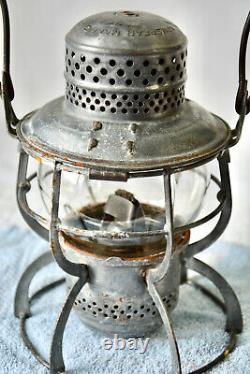 1925 Antique Railroad Lantern PRR Penn RR Train Oil Lamp, ARMSPEAR MFG Co