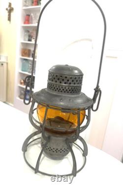 1925 RARE ARMSPEAR MFG L. & N RAILROAD New York Orange GLASS LANTERN