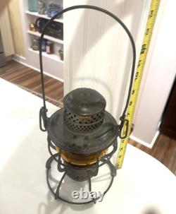 1925 RARE ARMSPEAR MFG L. & N RAILROAD New York Orange GLASS LANTERN