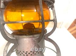 1925 RARE ARMSPEAR MFG L. & N RAILROAD New York Orange GLASS LANTERN