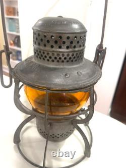 1925 RARE ARMSPEAR MFG L. & N RAILROAD New York Orange GLASS LANTERN
