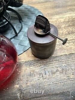 1925 Rare Armspear Mfg L. I. R. R. Long Island Railroad Red Glass Lantern-restored