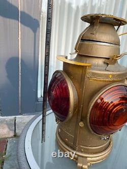 1930's Handlan St. Louis Railroad Switch Lamp Train Lantern Rr 4 Way Light C&O