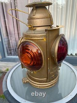 1930's Handlan St. Louis Railroad Switch Lamp Train Lantern Rr 4 Way Light C&O