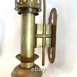 19C GWR Brass Carriage Candle Lamp Great Western Railway Wall mounted Railroad