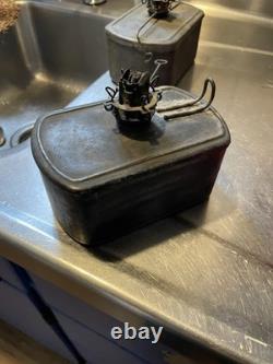 2 1930s HIRAM PIPER MONTREAL SWITCHMENS LANTERN LAMP FUEL POT RAILROAD RAILWAY