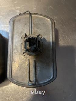 2 1930s HIRAM PIPER MONTREAL SWITCHMENS LANTERN LAMP FUEL POT RAILROAD RAILWAY