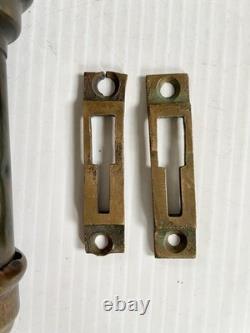 2 Antique Brass Candle Lanterns Railroad Car Train Wall Sconces with Chimneys