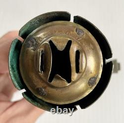 2 Antique Brass Candle Lanterns Railroad Car Train Wall Sconces with Chimneys
