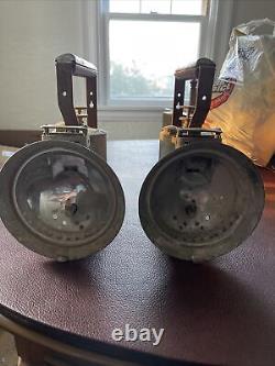 (2) Antique Oxweld Model A Union Carbide Railroad Lamp