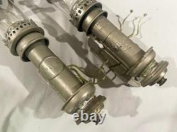 2 Antique POYARD PLM RAILROAD LANTERNS PLATED BRASS WIRED