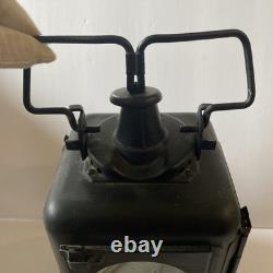 2 Antique Vintage English Railroad RR Lantern Lamp Pair Planlite