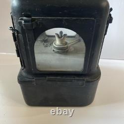 2 Antique Vintage English Railroad RR Lantern Lamp Pair Planlite