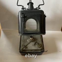 2 Antique Vintage English Railroad RR Lantern Lamp Pair Planlite