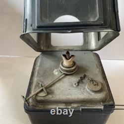 2 Antique Vintage English Railroad RR Lantern Lamp Pair Planlite