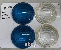 2 Green 2 Clear LOT Vintage RAILROAD LANTERN LENS Switch Lamp RR Light Fresnel