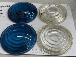 2 Green 2 Clear LOT Vintage RAILROAD LANTERN LENS Switch Lamp RR Light Fresnel