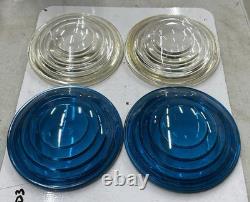 2 Green 2 Clear LOT Vintage RAILROAD LANTERN LENS Switch Lamp RR Light Fresnel