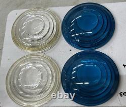 2 Green 2 Clear LOT Vintage RAILROAD LANTERN LENS Switch Lamp RR Light Fresnel