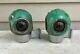 2 VINTAGE Pyle 4 Sided Railroad Train Caboose Marker Lamps Glass Intact