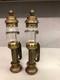 2-Vintage Carriage Brass & Glass Candle Lanterns Railroad Car Train Wall Sconces