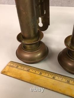 2-Vintage Carriage Brass & Glass Candle Lanterns Railroad Car Train Wall Sconces