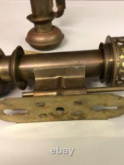 2-Vintage Carriage Brass & Glass Candle Lanterns Railroad Car Train Wall Sconces