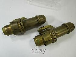 2 Vintage Railroad Brass Candle Holders Lantern Lamp Light Sconces Safety co