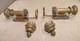 2 antique railroad car kerosene wall lamp light brass collectible vintage lot