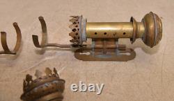 2 antique railroad car kerosene wall lamp light brass collectible vintage lot
