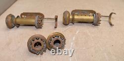 2 antique railroad car kerosene wall lamp light brass collectible vintage lot