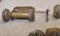 2 antique railroad car kerosene wall lamp light brass collectible vintage lot