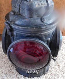 25-509 VINT THE ADLAKE NON-SWEATING LAMP CHICAGO RAILROAD 4-WAY SIGNAL Blue Red