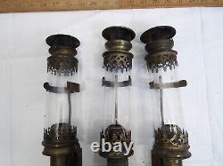 3 Antique Brass Wall Candle Lamp Sconces Railroad Train Laroche Migenne Frence