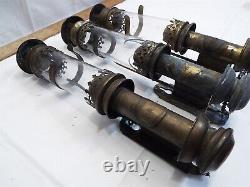 3 Antique Brass Wall Candle Lamp Sconces Railroad Train Laroche Migenne Frence